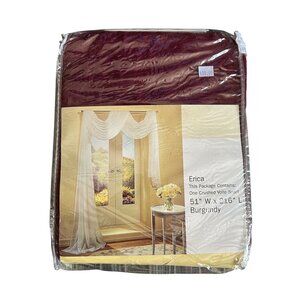 Erica Crushed Voile S-Scarf Curtain Burgundy 51" W x 216" L Home
